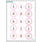 Stickers plancha Peter Rabbit rosa 15s 1u